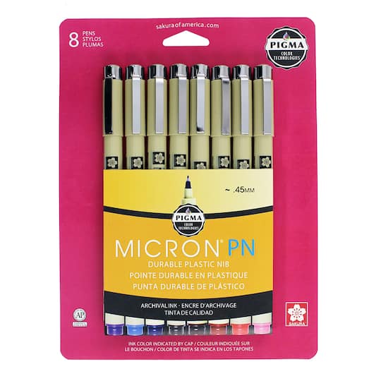 Pigma&#xAE; Micron&#x2122; PN Durable Plastic Nib Pen 8 Color Set